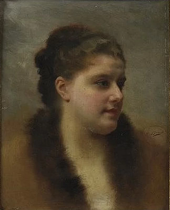 Ritratto di giovane donna con visone